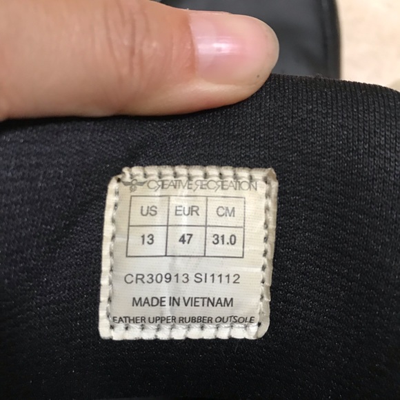 Creative Recreation High Top Sneakers Size 13 Black Leather - Picture 10 of 10